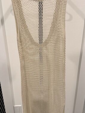 Cha Crochet Maxi Dress in Cream Size Small Like New